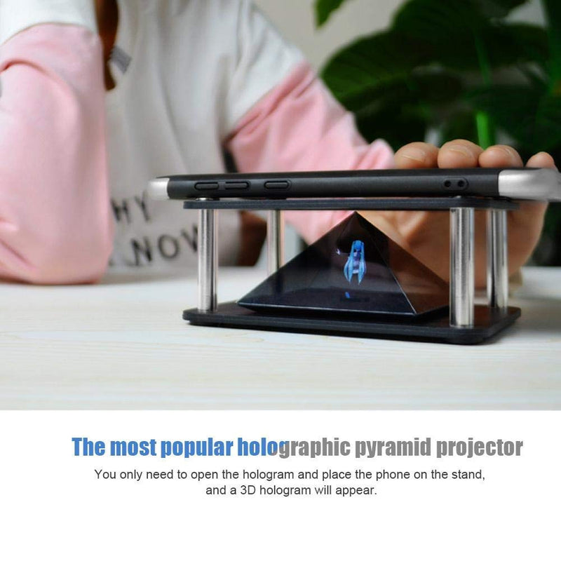 [AUSTRALIA] - 3D Hologram Pyramid Projector, 3.5-6 Inch Portable Phone Smart Hologram Projector, 3D Holographic Display Stands Pyramid Projector fit for Smartphone, Cylinder 