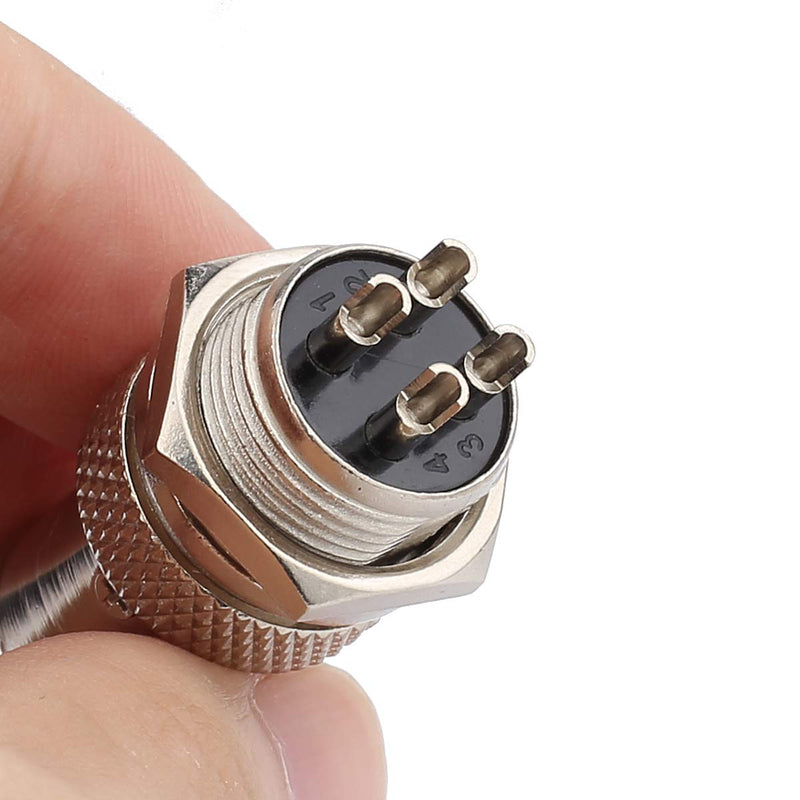 Clyxgs Aviation Plug Connector 4-Pin Male Female Panel Metal Wire Panel Connector 16mm Socket 10PCS 4 Pin