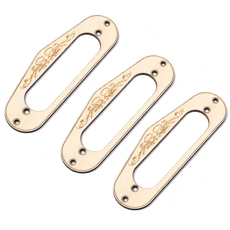 Alnicov 3 Pcs Maple Wood Single Coil Pickup Surround Plate Mounting Ring For Guitar