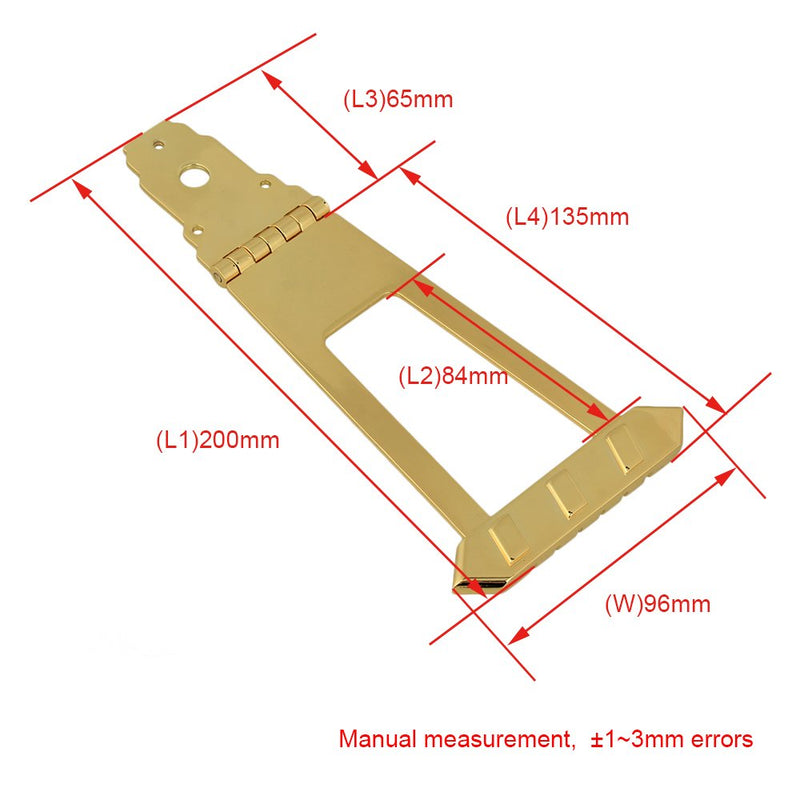 Yibuy Bridge Tailpiece Golden for JAZZ 6 String Guitar