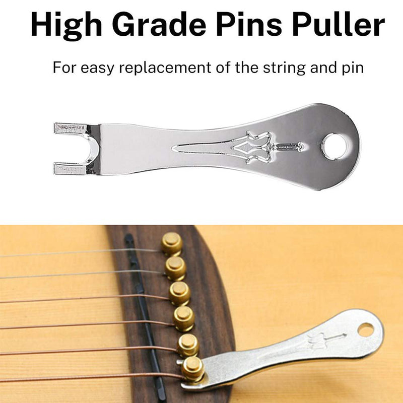 Koldot Brass Guitar Bridge Pins for Acoustic and Electric Guitar 6PCS Bass Guitar Bridge Pins with Guitar Pins Puller Guitar DIY Replacement Parts Gold