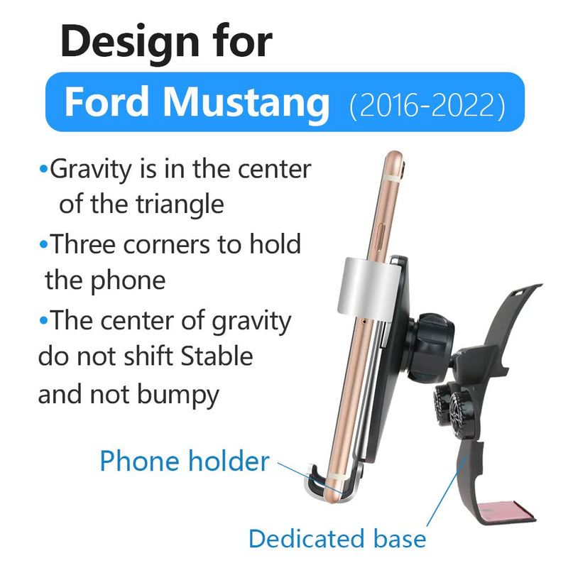 LUNQIN Car Phone Holder for 2016-2022 Ford Mustang [Big Phones with Case Friendly] Auto Accessories Navigation Bracket Interior Decoration Mobile Cell Mirror Phone Mount