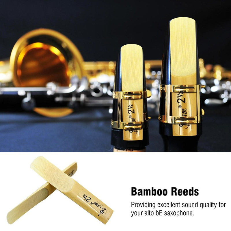 Vbestlife 10Pcs Alto BE Sax Reed, Bamboo Reeds Strength 2.5 for Alto bE Sax Saxophone Replacement Accessory