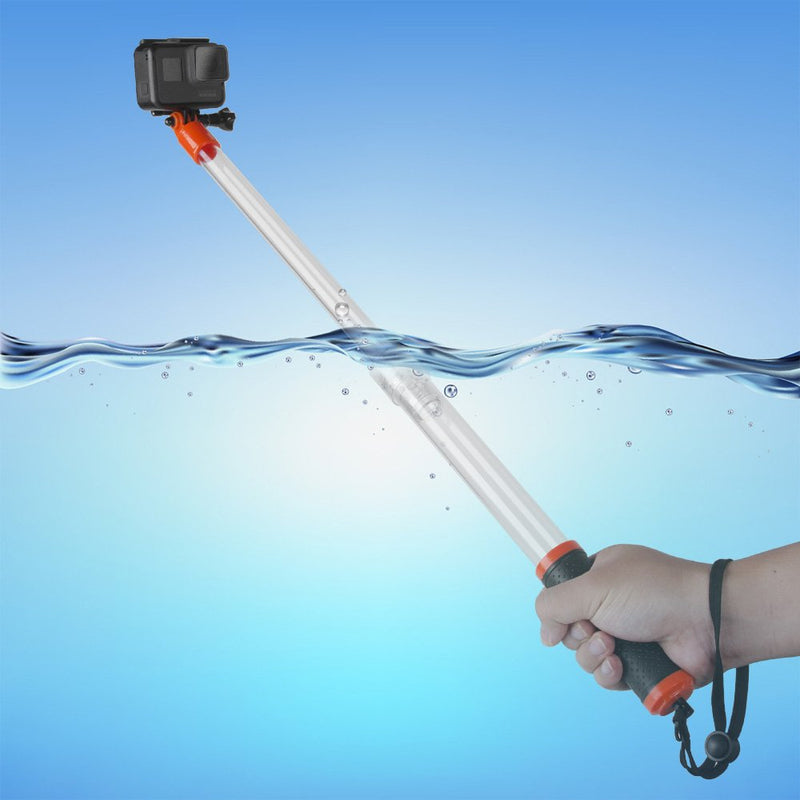 TELESIN Waterproof Transparent Floating Monopod - Extendable Selfie Stick for GoPro Hero 8/7/6/5/4 Osmo Action Insta360