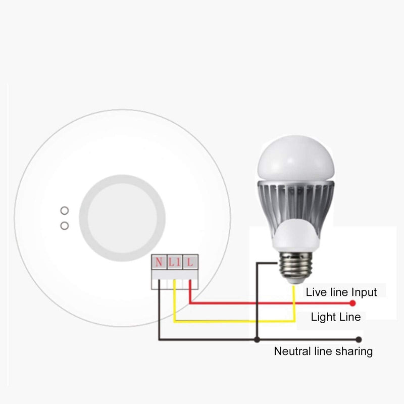 Microwave Sensor Switches, Microwave Motion Detector Light Switch Automatically Identify Lighting AC85-250V 5.8GHz for Hotel Lobby