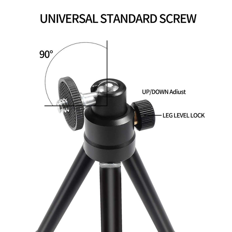 Portable and Extendable Webcam Tripod, AUSDOM Lightweight Mini Aluminum Tripod with 1/4'' Mounting Screw for Webcams, GoProdevices, Small Digital Dameras (not DSLRs)