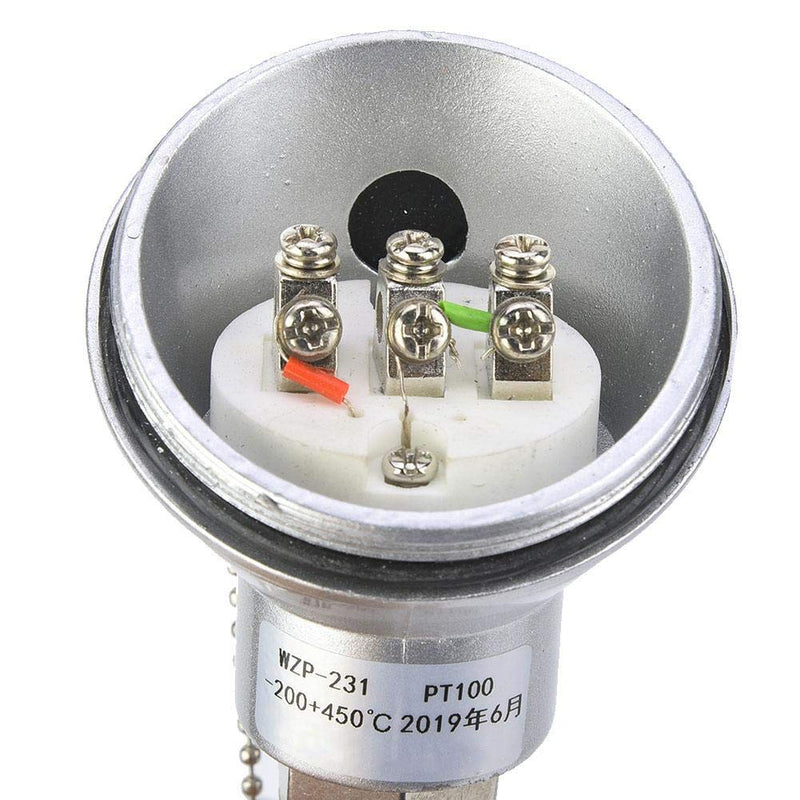 Zouminyy RTD PT100 Temperature Sensor Probe, Resistance Temperature Detection, 1/2" NPT Thread Thermocouple Terminal Head(50mm)