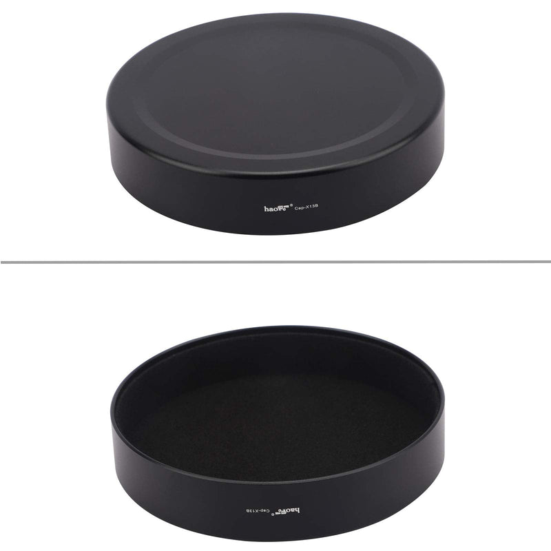Haoge LH-X13B Bayonet Dedicated Lens Hood of Square Metal for Fuji Fujifilm Fujinon XF 18-55mm F2.8-4 R LM OIS Lens and Fujinon XF 14mm F2.8 R Lens (New Version with a Hood Metal Cap)