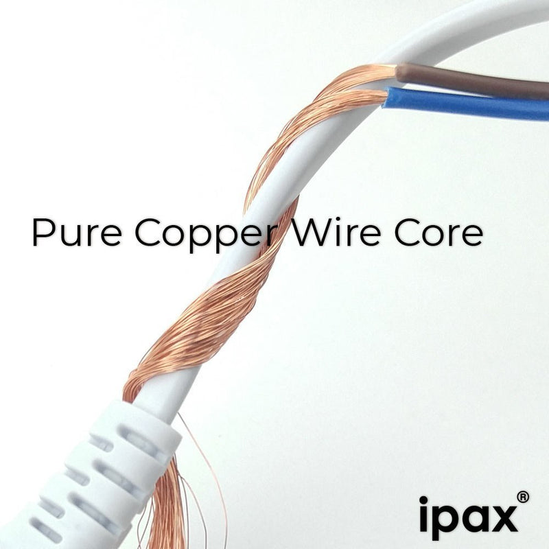 Ipax 10 Feet Long White Copper Wire AC Power Cord Cable Compatible with VIZIO TV UHD LED Smart HDTV E221-A1 E231-B1 E24-C1 E280-A1 E601i-A3 SmartCast E43-E2 E320-A0 E470-A0 LCD Monitor 10Ft White