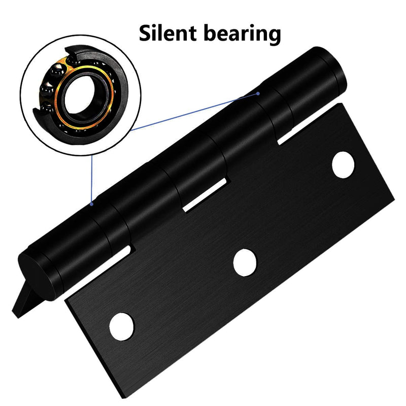 Hommyzone Commercial and Residential 3‘’x 2.4‘’ 304 Stainless Steel Door Hinges,3 Inch Ball Bearing Hinge with Square Corners (Matte Black)-Pack of 2 Matte Black