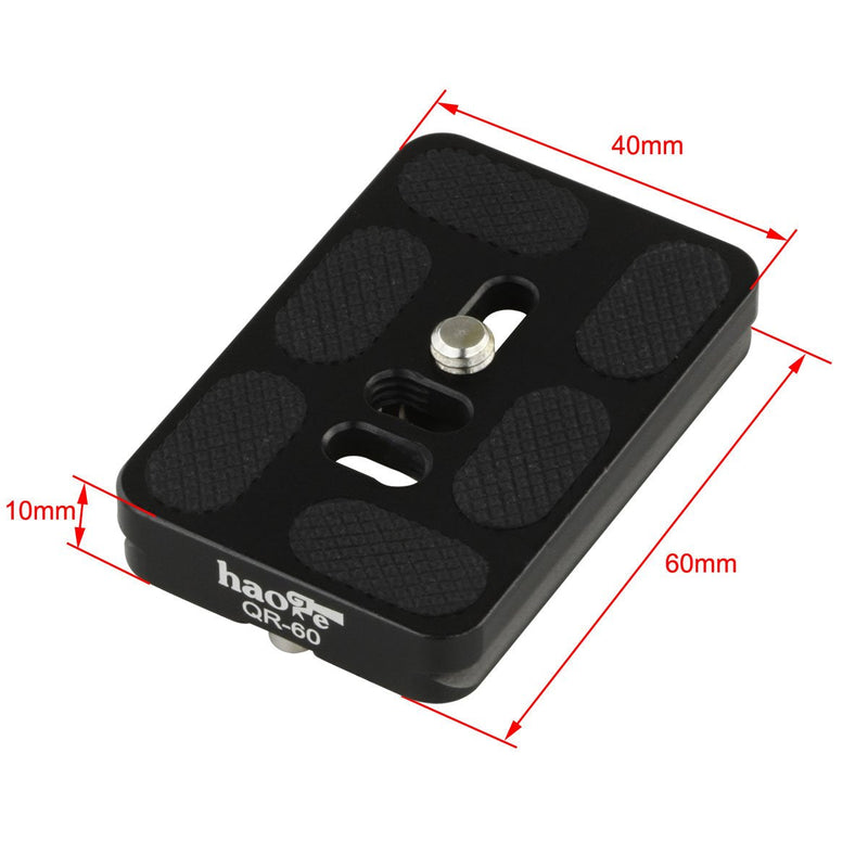 Haoge 60mm QR Quick Release Plate with D-Ring Screw Fits Arca-Swiss Standard for Tripod Ball Head Clamp Camera Lens
