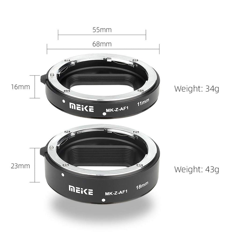 Extension Tube, Auto Focus Macro Extension Tube Set for Nikon Z-Mount Mirrorless Cameras(11mm 18mm)