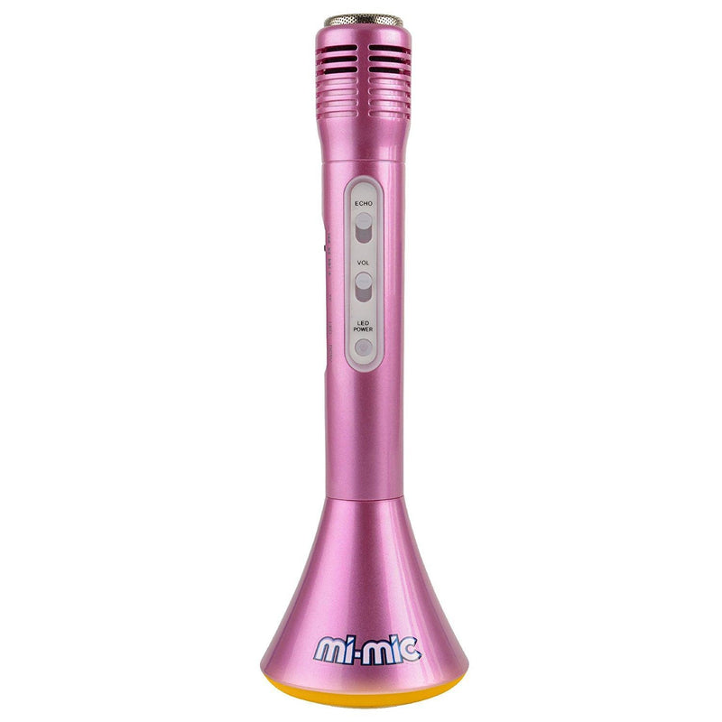 Mi-Mic TY5899PK Kids Karaoke Microphone Speaker with Wireless Bluetooth and LED Lights, Pink