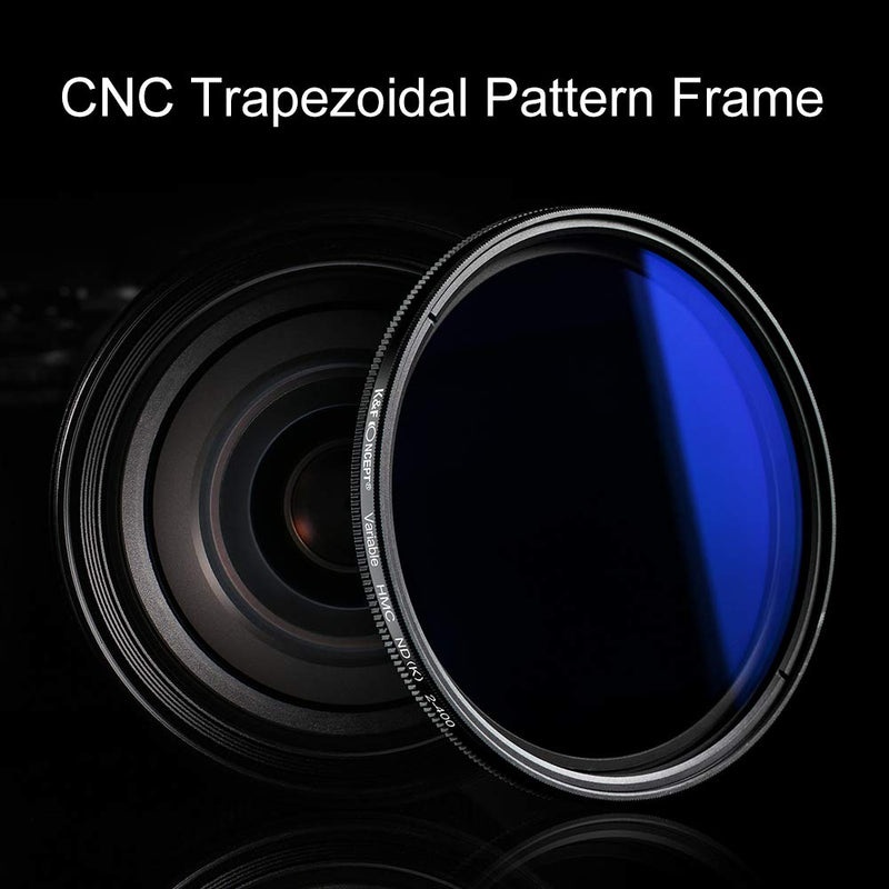 K&F Concept 62mm Variable ND Lens Filter ND2-ND400 (1-9 Stops) 18 Multi-Layer Coatings Adjustable Neutral Density Ultra Slim Lens Filter for Camera Lens (K-Series)