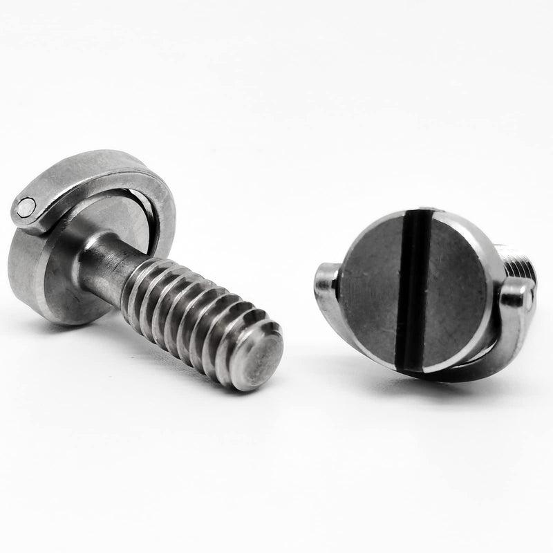 1/4 Inch Quick Release Screws Slotted d-Ring Stainless Steel Mounting Fixing Screws Camera Screws Photography Accessories (4pcs LS004)