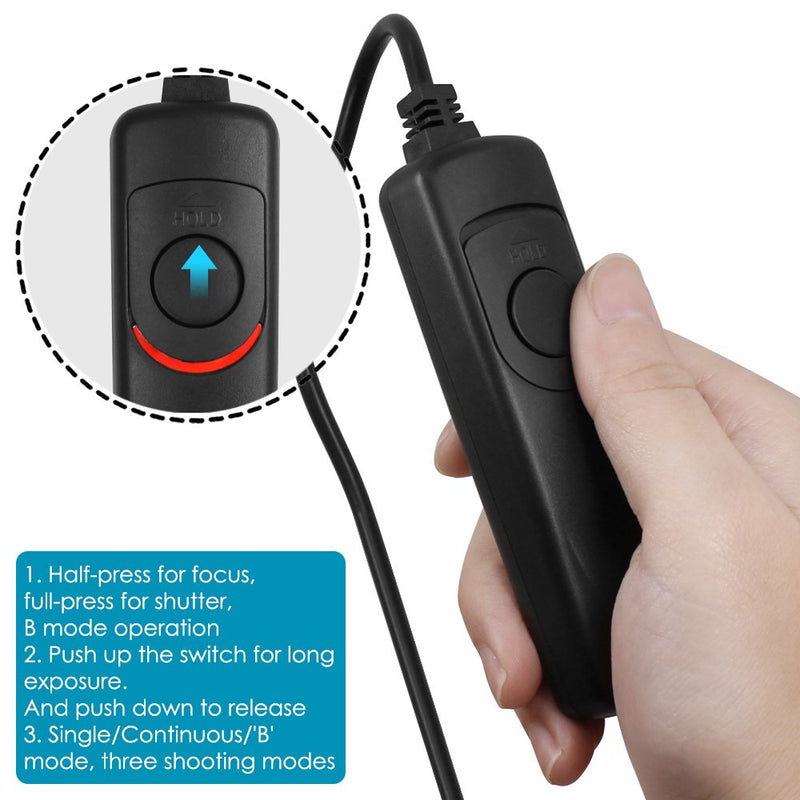 3.3ft Shutter Release Remote Control with 11.4ft Extension Cable 2.5mm, AFUNTA RS-60E3 Wired Remote Control Switch Cord Replacement Compatible 70D 100D 1200D Digital Camera DSLR
