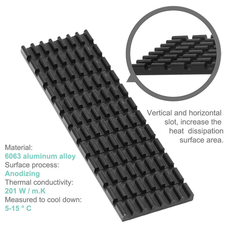 QTEATAK PCIe NVMe M.2 2280 SSD Heatsinks Cooler & Mounting Screws Screwdriver Kit