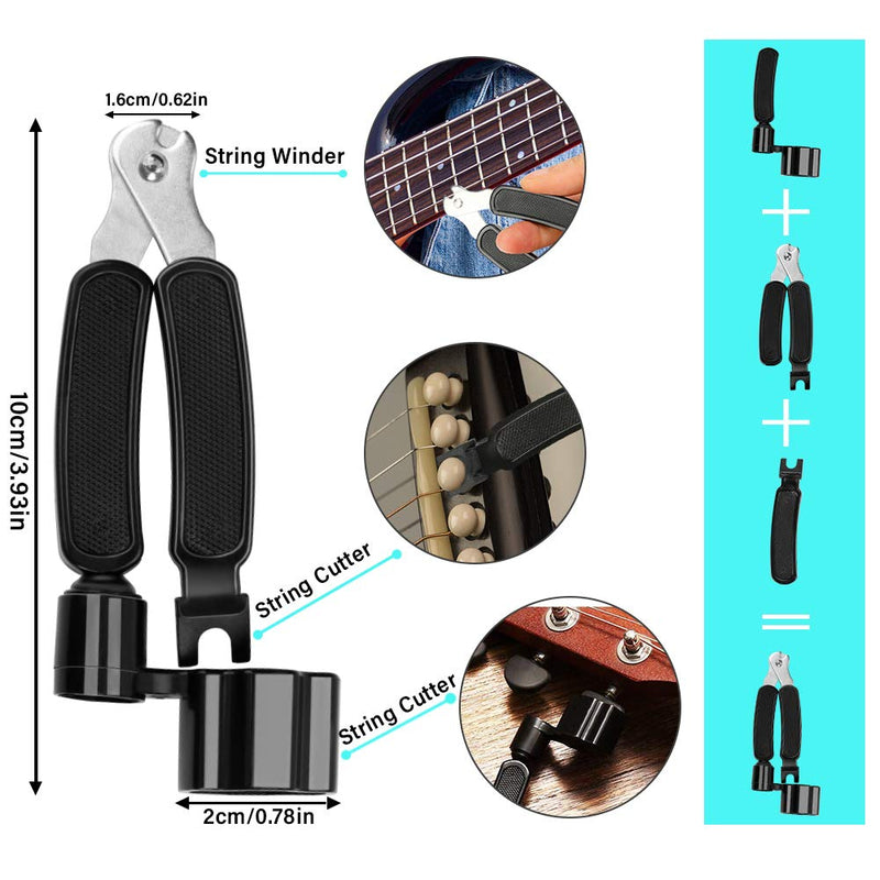 Yideng Guitar Accessories Kit 65 PCS Guitar Tools Set Guitar Strings Changing Tool Kit String Winder, Guitar Picks, Nut Finger Picks, Bridge Pins, Capo, Tuner, Idea Guitar Tool Kit for Beginner