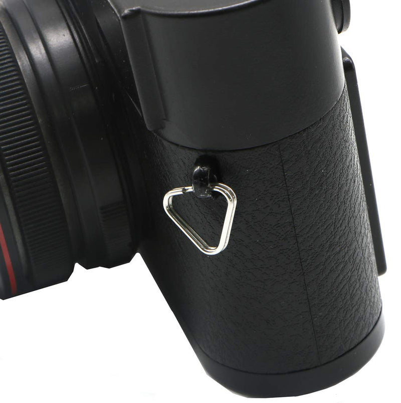 HITHUT 6pcs Camera Eyelet Ring Split Ring Lug Ring Triangle Strap Ring Hook for DSLR RF Mirrorless Camera (Stainless Steel)