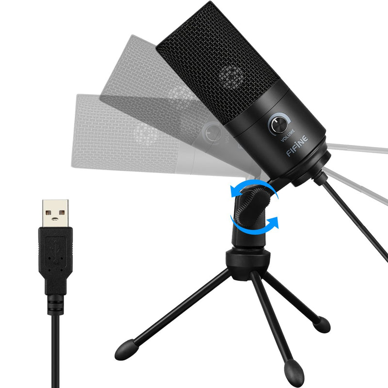 [AUSTRALIA] - USB Microphone,Fifine Metal Condenser Recording Microphone for Laptop MAC or Windows Cardioid Studio Recording Vocals, Voice Overs,Streaming Broadcast and YouTube Videos-K669B black 