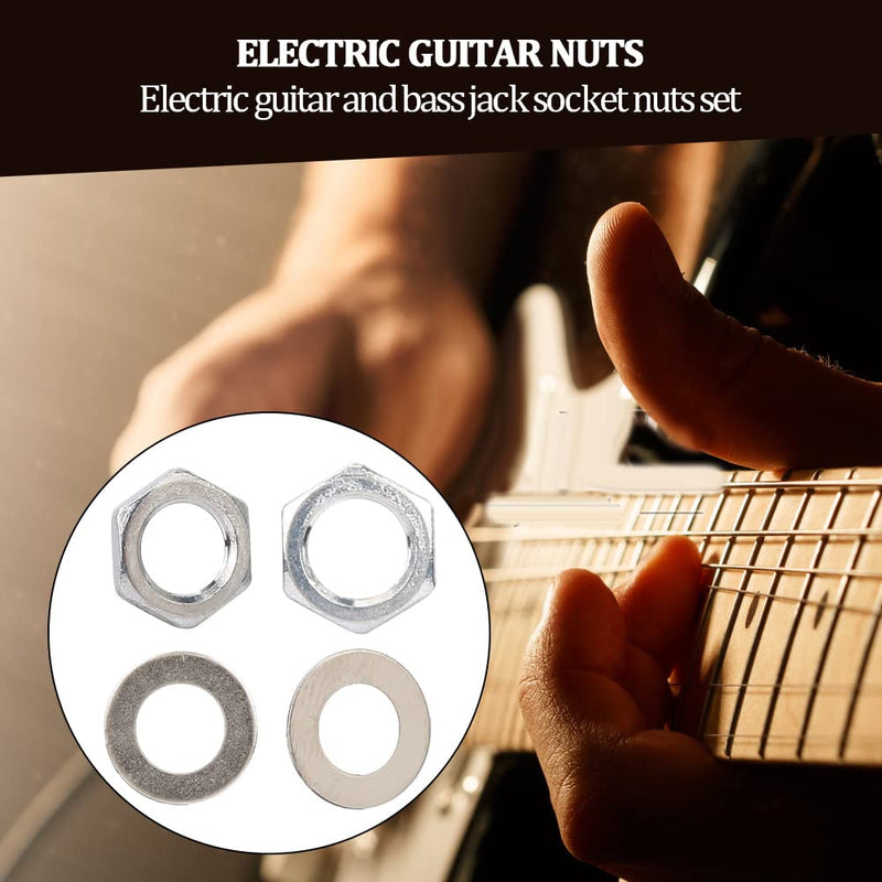 Guitar Nuts, Guitar Hex Nut Washers Bass Nuts Guitar Jack Socket Nuts Set Guitar Parts Guitar Replacement For Electric Guitar And Bass 5 Pcs/Set(M8) M8