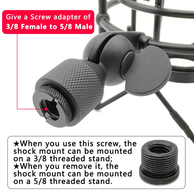 [AUSTRALIA] - TECKOON Mic Shockmount Holder-Anti Vibration Microphone Shock Mount Compatible with Recording Condenser Microphones Like AT2020,AKG220,Blue Spark Bluebird,Telefunken29,Rode,Samson,Neumann U87 - Black 