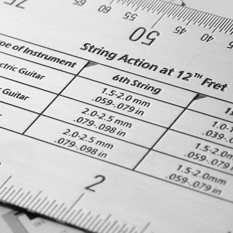 String Action Ruler Gauge,Guitar Repairing Tool for Luthier,Fit for Guitar,Ukulele,Bass,Banjo,Mandolin