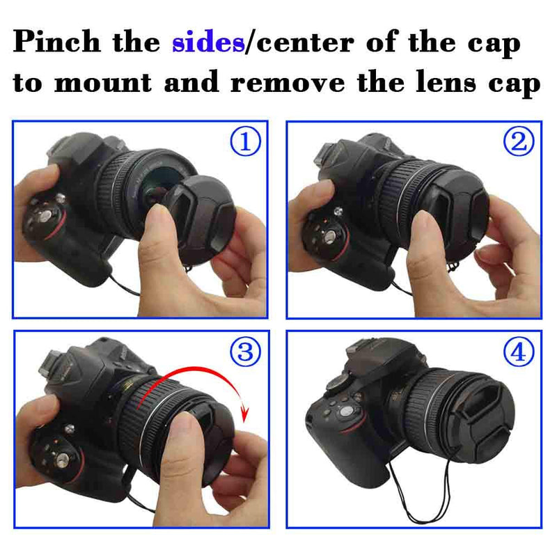 ULBTER 67mm Lens Cap Cover with Leash for AF-S Nikkor 85mm f/1.8G,AF-S 18-140mm f/3.5-5.6G,AF-S 18-300mm f/3.5-6.3G for Nikon D7200 D7100 D7000 D800 D600 D90 D5300, Lens Cap & Cover Keeper -2 Pack