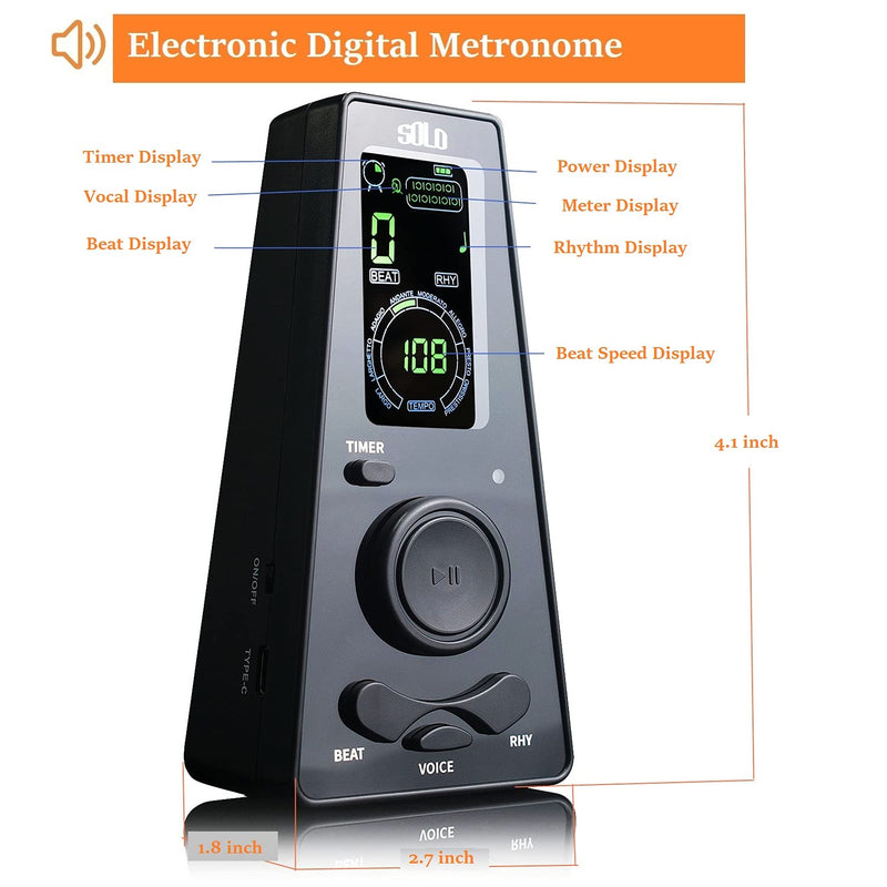 Electronic Digital Metronome for Musicians Piano Guitar Violin Instrument Volume & Beat Speed Adjustable Universal