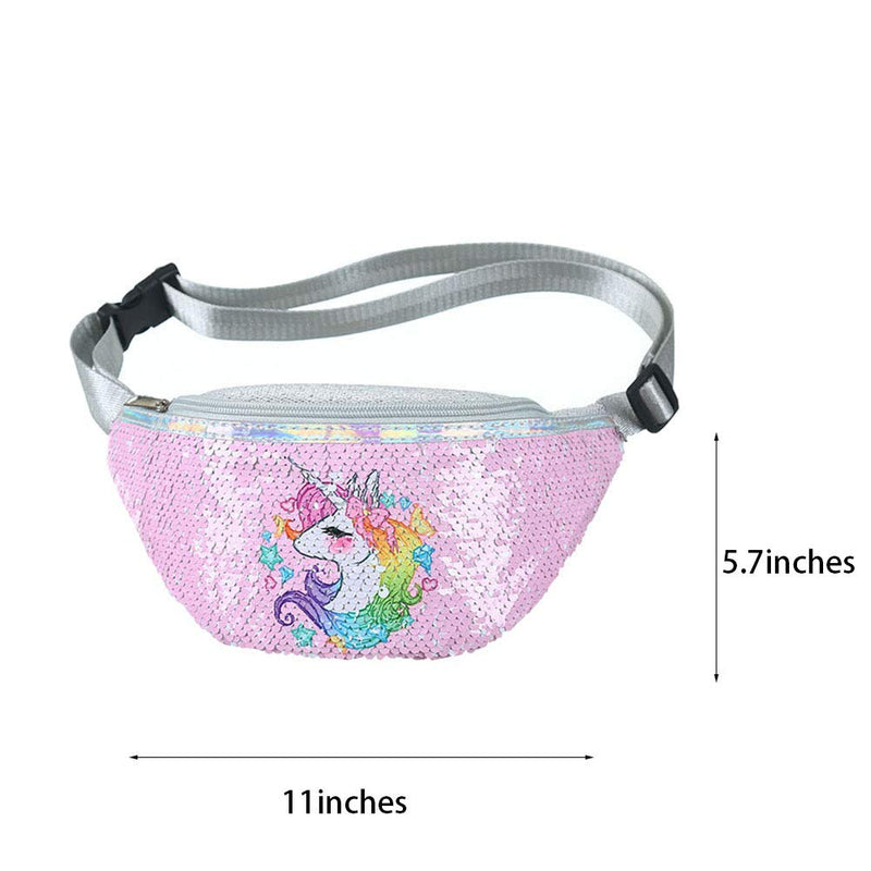 Girl’s Unicorn Fanny Pack - Cute Kids Travel Waist Bag - Crossbody Belt Bag Sport Running Camping Trip - Christmas Gift for Girls A: Pink