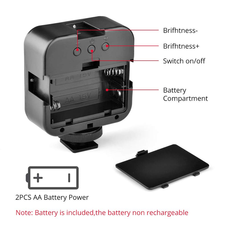 SIMAWAN LED Video Camara Fill Light for Photography Video Conferencing Remote Working Zoom Calling Self Broadcasting Live Streaming-Fits Smartphone Canon Nikon Sony DSLR Cameras