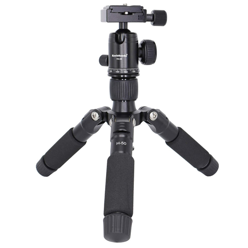 Koolehaoda Travel Portable H-50 Mini Tripod Compact Desktop Macro Mini Tripod with Ball Head for DSLR Camera Canon Nikon (H-50)