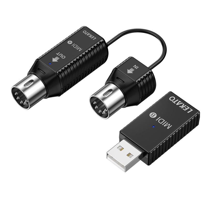 [AUSTRALIA] - LEKATO Wireless MIDI Adapter Bluetooth 5.0 with USB MIDI Ultra Low Latency 5 PIN for Synthesizer EWI Keytar Digital Piano Keyboard to MIDI Devices, Mac OS/iOS, Win XP 