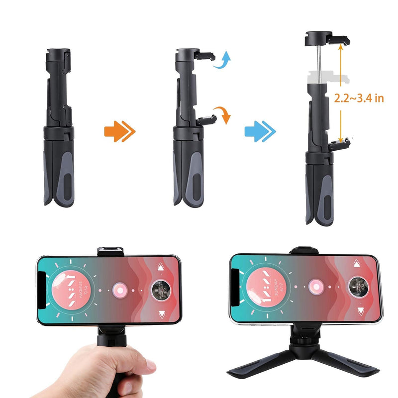 Phone Tripod Stand, Portable Desktop Holder with Cold Shoe Mount Compatible with iPhone/Android Samsung, Camera GoPro/Mobile Cell Phone Smartphone, Lightweight