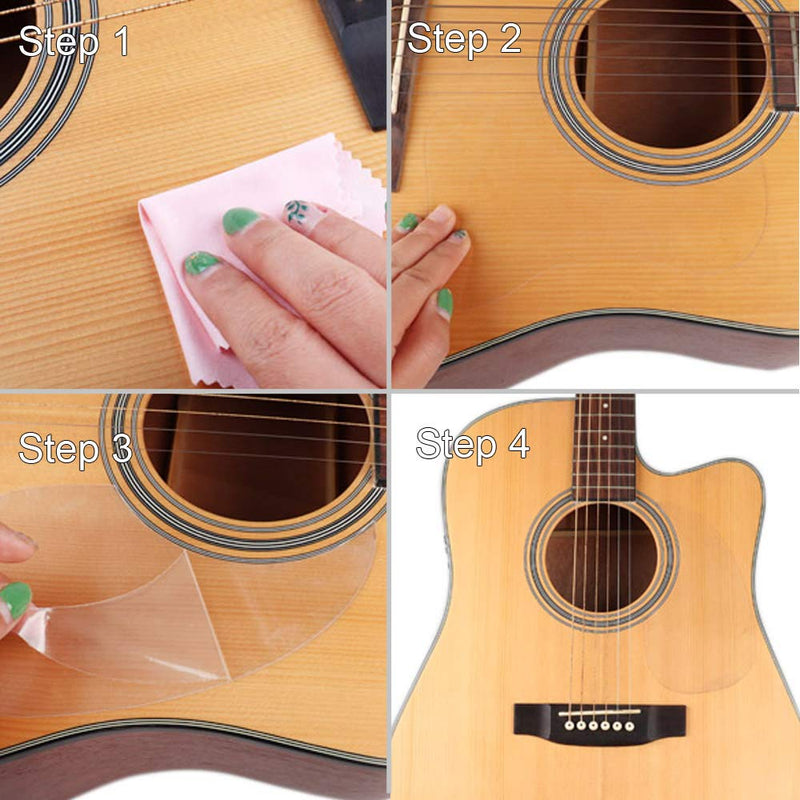 Mr.Power Transparent Acoustic Guitar Pickguard Droplets Or Bird Self-adhesive 41' Pick Guard PVC Protects Your Guitar Surface (Bird)