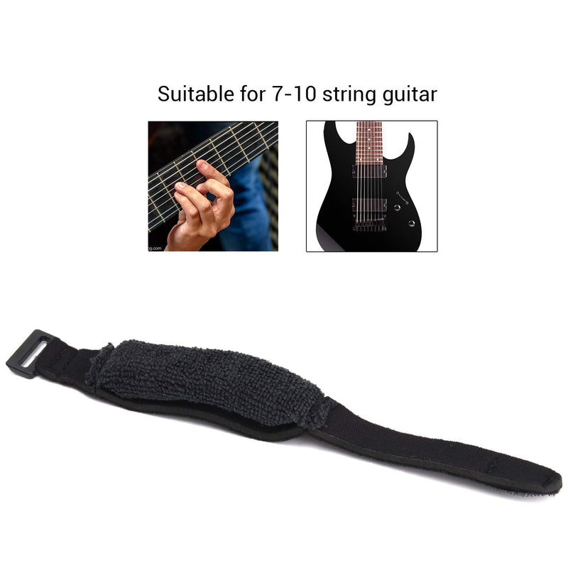 Facmogu 2PCS Guitar String Mute Dampener, Guitar String Cover Belt, Adjustable Bass Mute Silencer, Fretboard Muting Straps, Musical Instrument Accessories Black