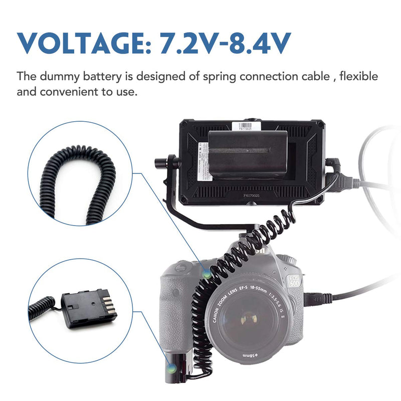 Feelworld F6 MA5 MA6F MA6P MA6P Plus Power Adapter Supply Dummy Battery, Compatible with Canon 5D4,5DSR,5D2,5D3,6D,60D,7D,7D2,70D,80D,6D2 Cameras