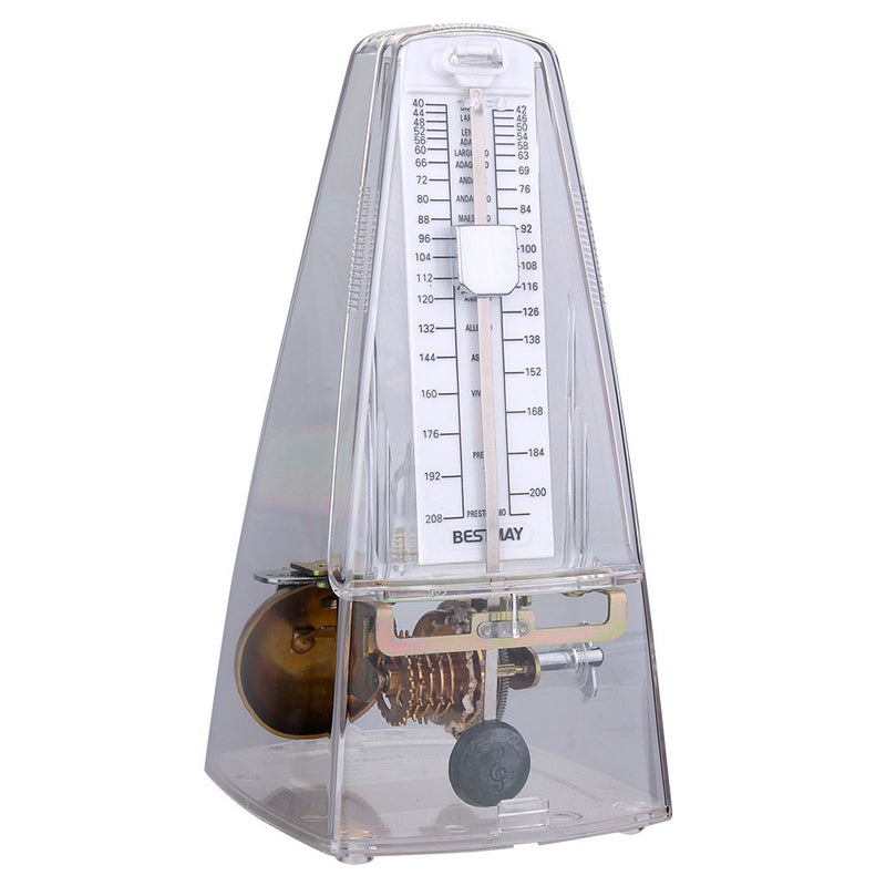 High Accuracy Mechanical Metronome for Violinist Ukulele Player, Transparent White