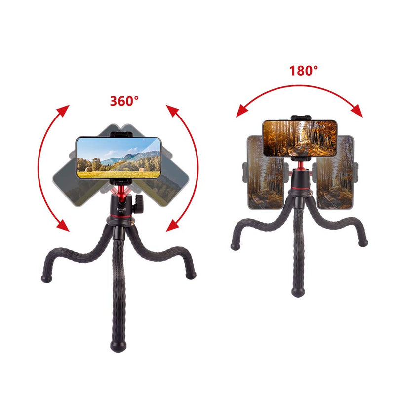 Camera Tripod,Famall Flexible Tripod Stand for Phone with Cold Shoe Phone Mount for iPhone Canon Nikon Sony Cameras