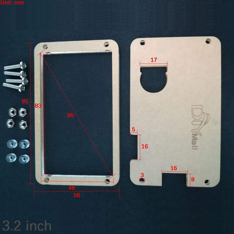 Transparent Clear Acrylic Case for Nextion Enhanced 3.2 inch NX4024K032 UART HMI TFT LCD Resistive Touch Display Screen