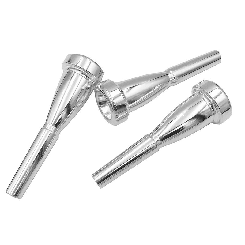 Missmore Pack of 3 Silver Trumpet Mouthpiece 3C 5C 7C Size Instrument Accessory for Bach