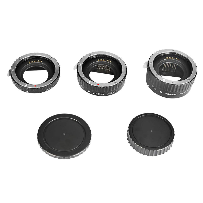 Voking VK-C-ET2 13mm 21mm 31mm Auto Focus Macro Extension Tube Set for Canon SLR Cameras (Black)