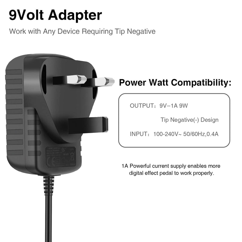 LEKATO Pedal Power Supply Adapter Power Adapter 9V 1A