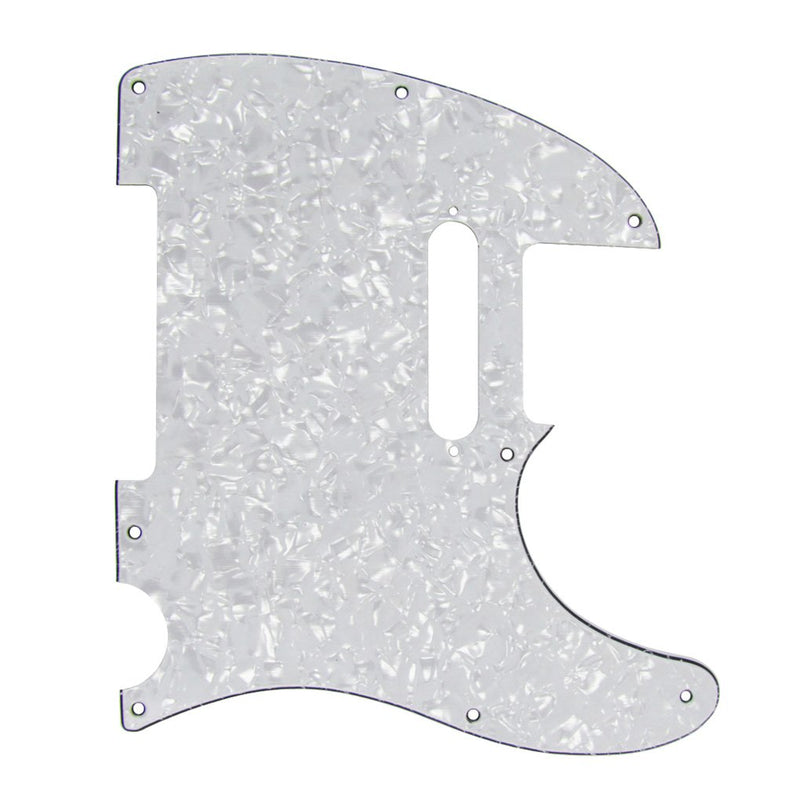 IKN 4Ply White Pearl 8 Hole Tele Pickguard Pick Guard Scratch Plate w/Screws Fit USA/Mexican Fender Standard Telecaster Pickguard Replacement