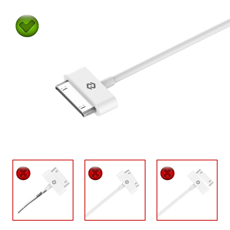 JETech USB Sync and Charging Cable Compatible iPhone 4/4s, iPhone 3G/3GS, iPad 1/2/3, iPod, 3.3 Feet (White) White