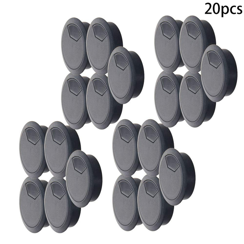 [AUSTRALIA] - Aicosineg 20pcs 2.09" Plastic Cable Hole Cover Cord Desk Grommet for Cable Cord Organizer Office Home Desk Plastic Cover Hardware Wire Organizer Black 