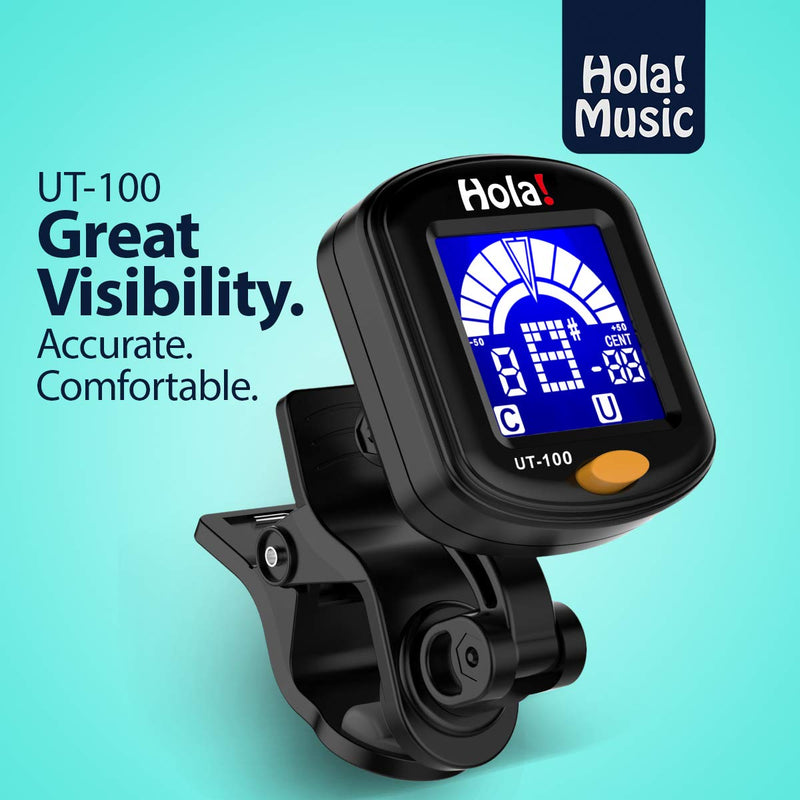 Clip-on Ukulele Tuner UT-100 by Hola! Music with Chromatic Tuning Mode