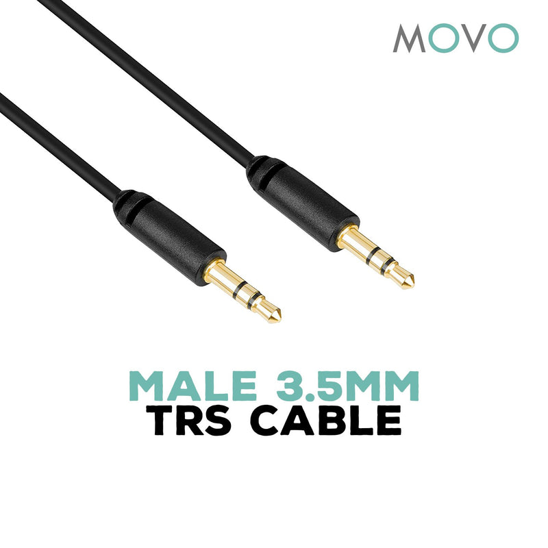 [AUSTRALIA] - Movo MC6 Dual 3.5mm Male Stereo TRS to TRS Cable - Camera Patch Connects Mics, Audio Mixers to Camera, Recorders (Dual Male 20-Foot Extended TRS Cable) - 3.5mm Audio Cable for Filmmakers and Musicians 