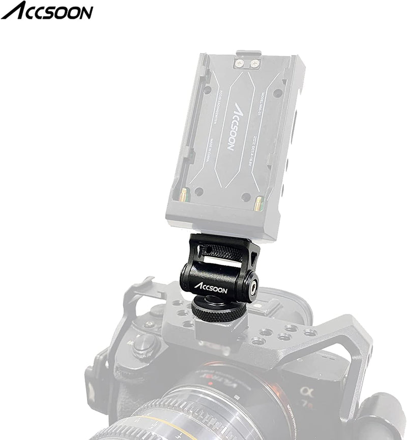 Accsoon Adjustable Cold Shoe Accessory Mounting Bracket AA-01 Field Monitor Mount Holder 1/4" Multi-Directional Cold Shoe Mount Adapter with 1/4"-20 Thread Mount Video Accessories