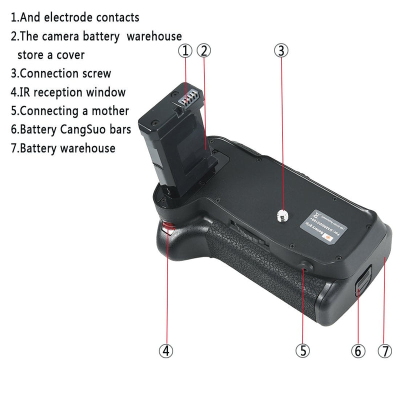 DSTE Replacement for Pro IR Remote MB-D31 Vertical Battery Grip + 2X EN-EL14 EN-EL14A Compatible Nikon D3100 D3200 D3300 D5300 SLR Digital Camera